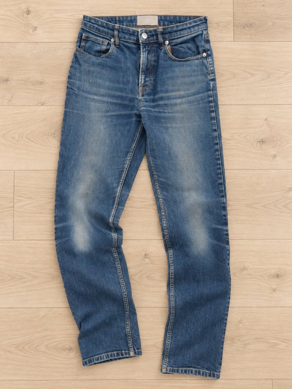 Everlane, The High-Rise Straight Jean, Medium Wash, Size 28 Regular